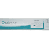 Mirena - Front view of a long, teal and white pharmaceutical box for a levonorgestrel-releasing intrauterine delivery system by Bayer.