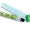 EpiPen - View of a green and white epinephrine auto-injector with its clear protective carrier tube.