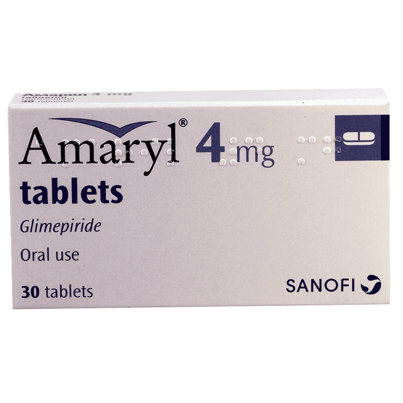 Amaryl 4mg Order Amaryl 4 mg online - 30 tablet box of glimepiride for diabetes management at discount pharmacy prices