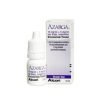 Azarga eye drops - White pharmaceutical dropper bottle and manufacturer box for brinzolamide and timolol suspension by Alcon.