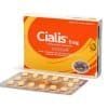 Cialis 5 mg - Yellow and orange pharmaceutical box for tadalafil film-coated tablets with a blister pack of small yellow pills.